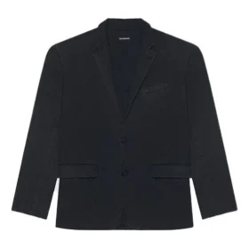 Jachetă mare din tricot retro Balenciaga FW21 pentru bărbați, negru 662388TAV041000