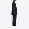 Jachetă mare din tricot retro Balenciaga FW21 pentru bărbați, negru 662388TAV041000