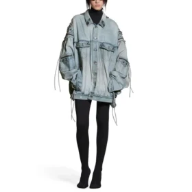 Jachetă oversized Cagole „Albastru” 764521TDW144016