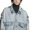 Jachetă oversized Cagole „Albastru” 764521TDW144016