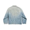 Jachetă oversized cu imprimeu diagonal pe toată suprafața „Denim japonez cu inele, albastru deschis” 773616TPW534868