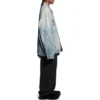 Jachetă oversized cu imprimeu diagonal pe toată suprafața „Denim japonez cu inele, albastru deschis” 773616TPW534868