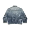Jachetă oversized cu imprimeu graffiti „Albastru deschis” 745048TNW014012
