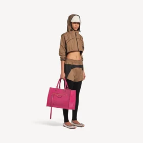 Jachetă scurtă techwear pentru femei, culoare camel