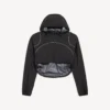 Jachetă scurtă techwear pentru femei, de culoare neagră