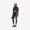 Jachetă scurtă techwear pentru femei, de culoare neagră