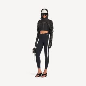 Jachetă scurtă techwear pentru femei, de culoare neagră