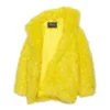 Jachetă unisex din blană artificială, colecția FW21, galbenă 663000TKQ077200