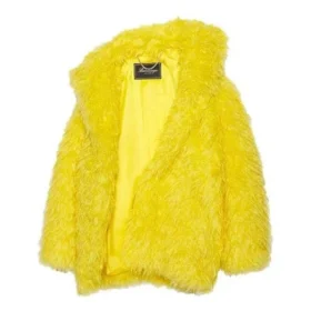 Jachetă unisex din blană artificială, colecția FW21, galbenă 663000TKQ077200