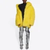Jachetă unisex din blană artificială, colecția FW21, galbenă 663000TKQ077200