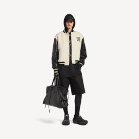 Jachetă universitară pentru bărbați Balenciaga | Colaborare NBA, culoare ivoriu