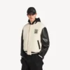 Jachetă universitară pentru bărbați Balenciaga | Colaborare NBA, culoare ivoriu