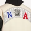 Jachetă universitară pentru bărbați Balenciaga | Colaborare NBA, culoare ivoriu