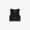 Maiou fără mâneci pentru femei, stil techwear, negru