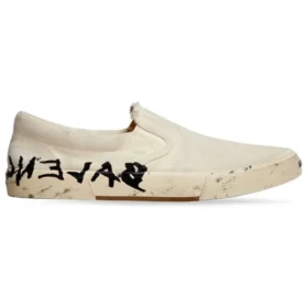 Încălțăminte slip-on Paris cu talpă joasă „Washed White Cotton” 710295W3RR59010