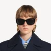 Ochelari de soare Cosmo Square AF pentru femei, negri