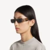 Ochelari de soare dreptunghiulari pentru femei din seria Dynasty, în nuanța Mid Havana