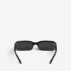 Ochelari de soare dreptunghiulari pentru femei, model Dynasty, negri