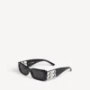 Ochelari de soare dreptunghiulari pentru femei, model Dynasty, negri