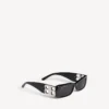 Ochelari de soare dreptunghiulari pentru femei, model Dynasty, negri