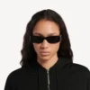 Ochelari de soare dreptunghiulari pentru femei, model Dynasty, negri