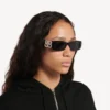 Ochelari de soare dreptunghiulari pentru femei, model Dynasty, negri