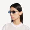 Ochelari de soare pentru femei Gossip Rectangle M în culoarea ruteniu închis/albastru