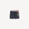 Șort de baie pentru bărbați cu imprimeu „tie-dye” extrem, de culoare neagră