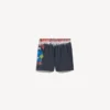 Șort de baie pentru bărbați cu imprimeu „tie-dye” extrem, de culoare neagră
