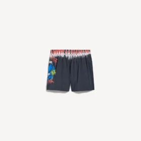 Șort de baie pentru bărbați cu imprimeu „tie-dye” extrem, de culoare neagră