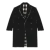 Palton cu model în carouri Buffalo, cu margini nefinisate, oversized „Black White” 704487TMU181070