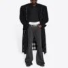 Palton cu model în carouri Buffalo, cu margini nefinisate, oversized „Black White” 704487TMU181070