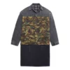 Palton de mașină până la genunchi, cu patchwork în 3 straturi, „Green Blue” 659092TKL142840