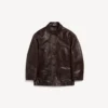 Palton oversized pentru femei, de culoare cafea