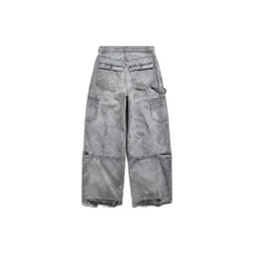 Pantaloni cargo Bal cu imprimeu diagonal pe toată suprafața „Albastru deschis” 767971TDW144979