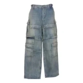 Pantaloni cargo din denim cu fermoar 2Way din colecția 24SS „Blue” 773759TPW534868