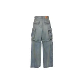 Pantaloni cargo din denim cu fermoar 2Way din colecția 24SS „Blue” 773759TPW534868