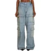 Pantaloni cargo din denim cu fermoar 2Way din colecția 24SS „Blue” 773759TPW534868