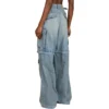 Pantaloni cargo din denim cu fermoar 2Way din colecția 24SS „Blue” 773759TPW534868