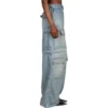 Pantaloni cargo din denim cu fermoar 2Way din colecția 24SS „Blue” 773759TPW534868