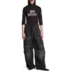 Pantaloni cargo largi „Negru” 790982TKP271000