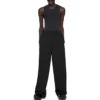 Pantaloni cu talie elastică și croi drept „Black” 743903TNT391000