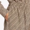 Pantaloni de pijama pentru femei cu monogramă, în nuanțe de bej/negru