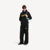 Pantaloni de trening baggy pentru bărbați, cu imprimeu spray dezordonat, de culoare neagră
