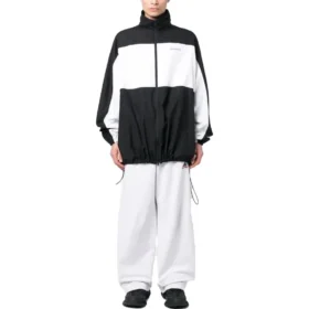 Pantaloni de trening largi Balenciaga x adidas „Alb Negru Roșu” 723904TNVP99065