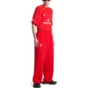 Pantaloni de trening largi de fotbal „Red White” 777708TPVW36643