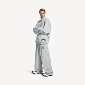 Pantaloni de trening pentru bărbați 3b, model de fotbal, în nuanța „new grey”