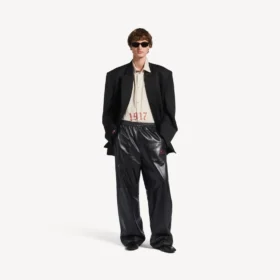 Pantaloni de trening pentru bărbați în negru/burgund