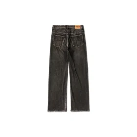 Pantaloni din denim cu efect Trompe L’oeil „Black” 751503TOL991000