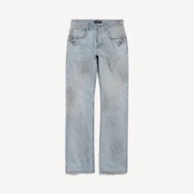 Pantaloni drepți de oraș pentru femei, în albastru deschis